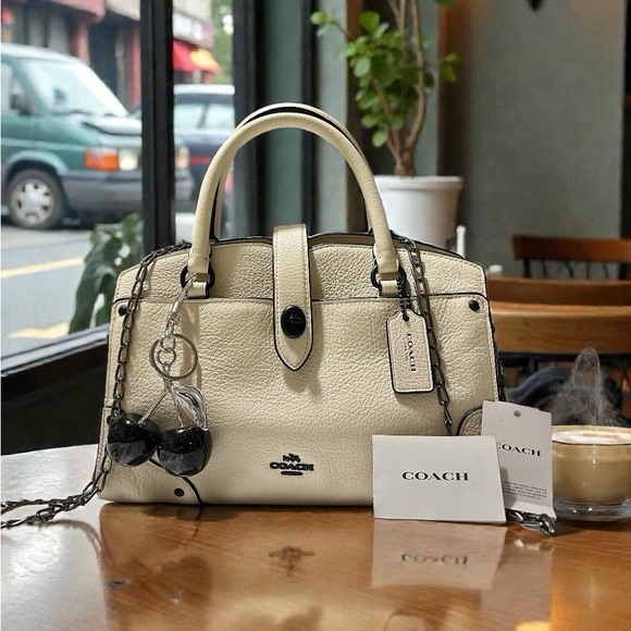 Coach soho shoulder bag  Cream Leather Handbag Crossbody purse - Picture 14 of 17